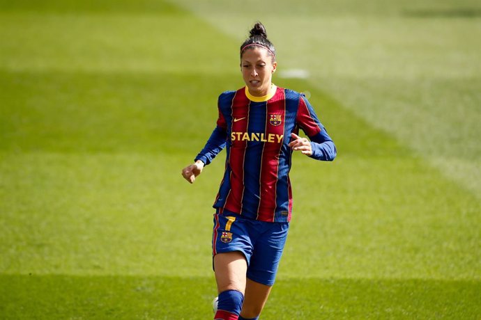 Archivo - Jennifer Hermoso of FC Barcelona in action during the spanish women league, La Liga Ibergrola, football match played between Real Madrid Femenino and FC Barcelona at Ciudad Deportiva Real Madrid on october 04, 2020 in Valdebebas, Spain.