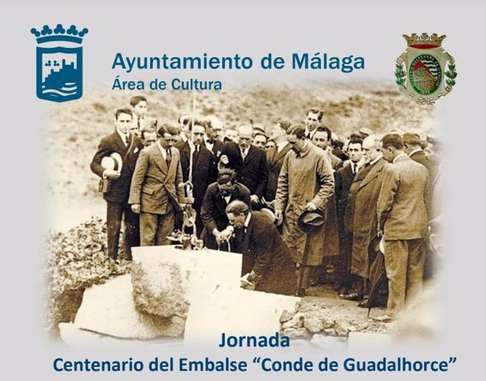 Cartel de la jornada que conmemora el centenario del embalse Conde del Guadalhorce