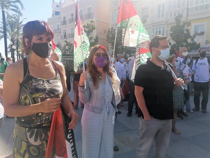 Teresa Rodríguez en la Marcha Saharaui en Cádiz