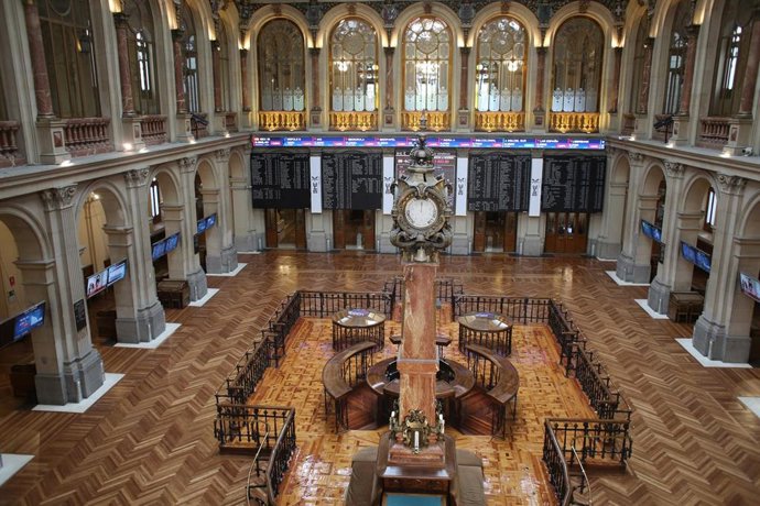 Interior del Palacio de la Bolsa, a 13 de mayo de 2021, en Madrid (España).