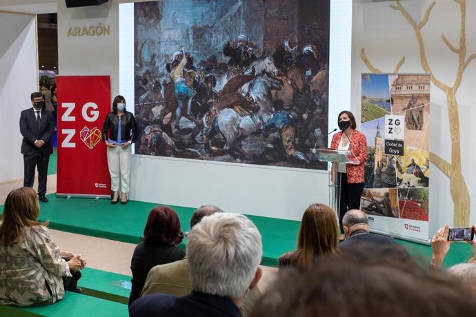 La vicealcaldesa y consejera de Cultura y Proyección Exterior del Ayuntamiento de Zaragoza, Sara Fernández, en Fitur 2021.