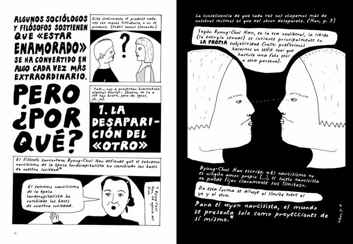 Dos páginas interiores del cómic 'No siento nada', de la dibujante sueca Liv Strmquist, que ha publicado la editorial Reservoir Books