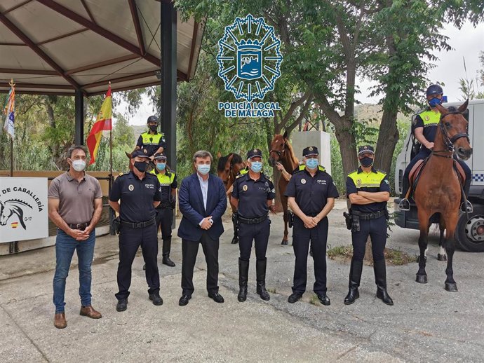 Presenación de los dos nuevos caballos formarán parte del grupo de caballería de la Policía Local de Málaga