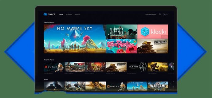 Interfaz de la plataforma de 'cloud gaming' Nware