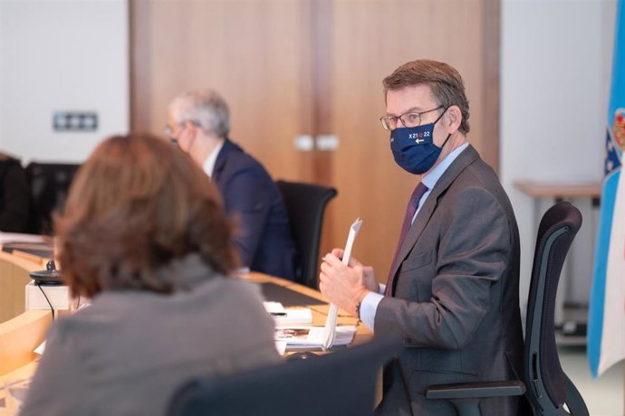 Feijóo, en el Consello de la Xunta. 