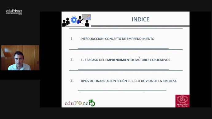 El Proyecto Edufinet de Unicaja muestra a más de 150 estudiantes de la Universidad de Huelva las claves de las finanzas empresariales y del emprendimiento.