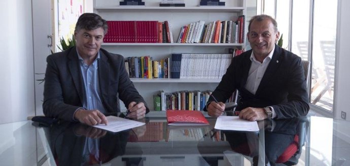 El presidente de Pimec, Antoni Cañete, y el ceo del IED en España, Alessandro Manetti