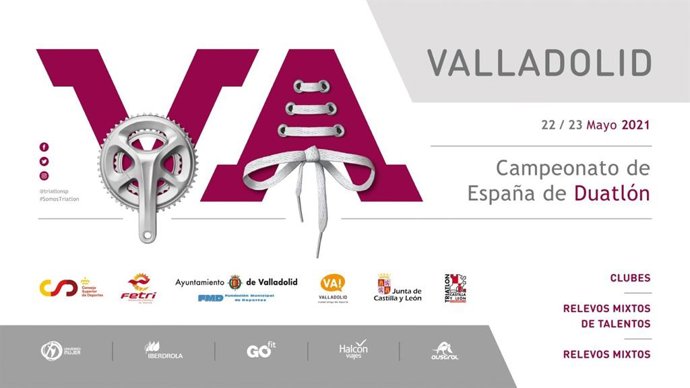 Cartel del Campeonato de España de Duatlon que se celebra en Valladolid.