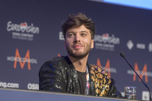 El representante español en Eurovisión 2021, Blas Cantó, en Róterdam (Países Bajos)