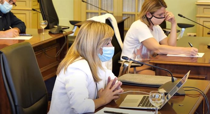 La portavoz de Cs en el Parlament, Patricia Guasp, en la Comisión de Educación de este jueves.