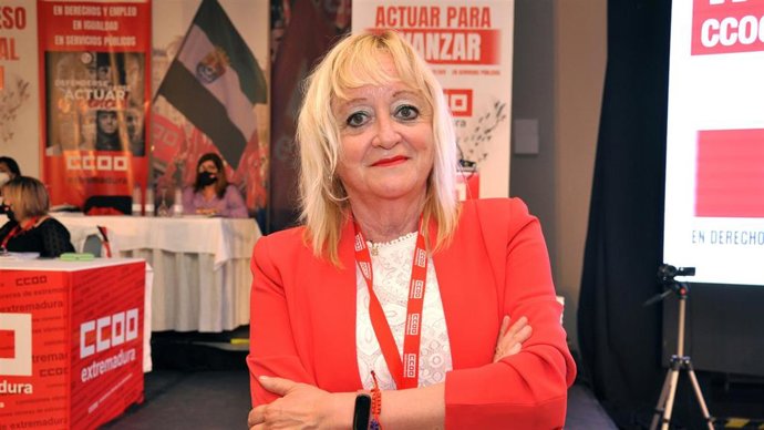 La secretaria general de CCOO Extremadura, Encarna Chacón