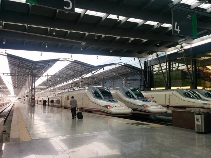 Archivo - Estación de tren Málaga-María Zambrano con trenes AVE.