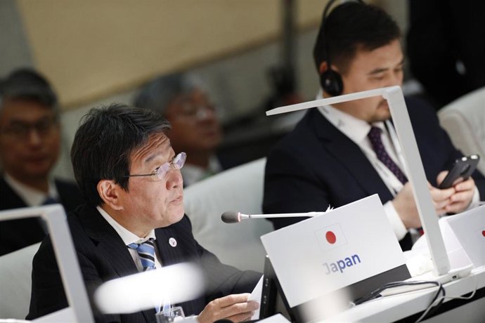 Archivo - El ministro de Asuntos Exteriores de Japón, Toshimitsu Motegi.