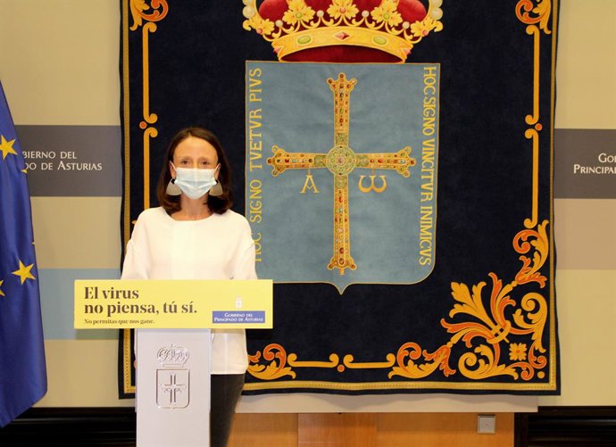 La consejera de Derechos  Sociales y Bienestar, Melania Álvarez, en rueda de prensa.