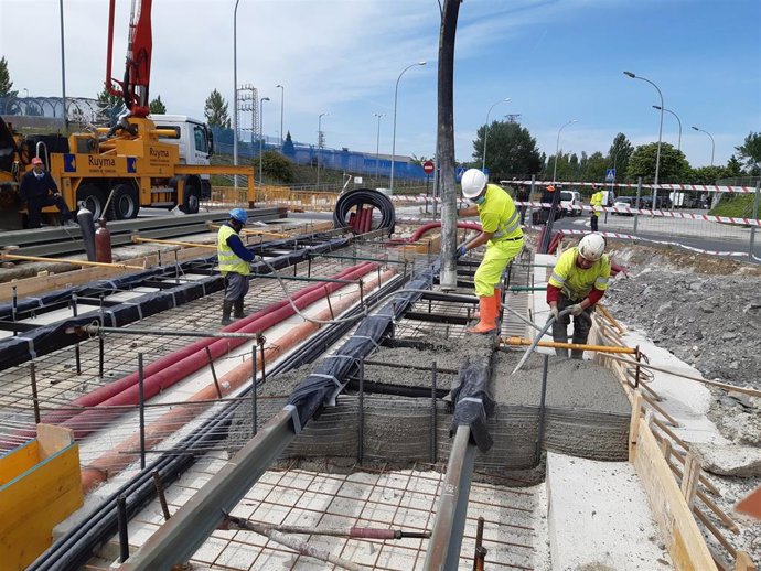 Obras de ampliación del tranvía de Vitoria