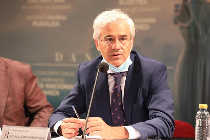 Archivo - El director general del Teatro Real, Ignacio García-Belenguer, ofrece una rueda de prensa durante la presentación de Un ballo in maschera, de Giuseppe Verdi, que inaugurará la Temporada 2020-2021 en el Teatro Real, Madrid (España), a 10 de s