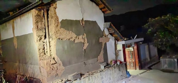 Uno de las viviendas afectadas por el terremoto de Yunnan, en el sur de China