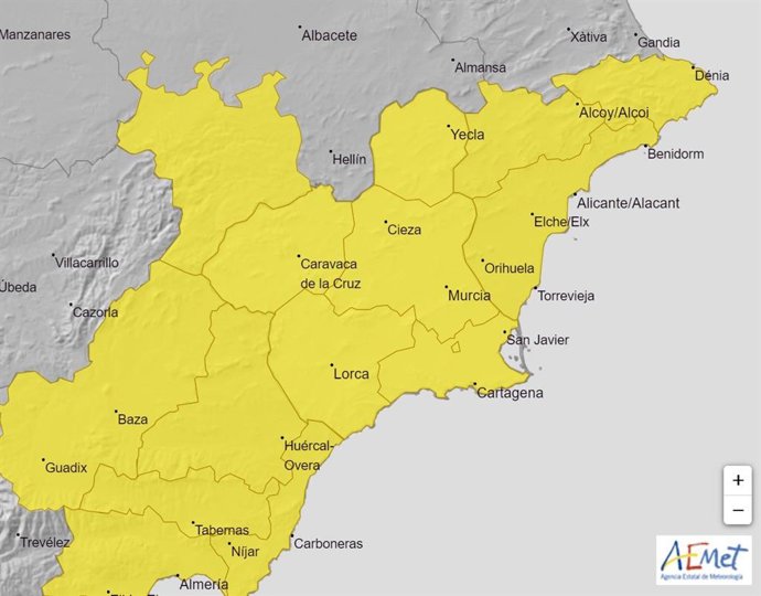 Meteorología advierte de lluvias de hasta 20 l/m2 en una hora este domingo