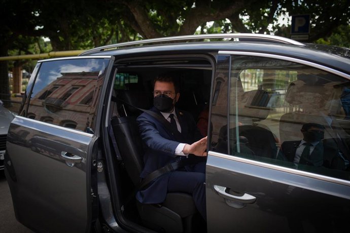 Pere Aragons, tras ser investido como nuevo presidente de la Generalitat, a 21 de mayo de 2021, en Barcelona.