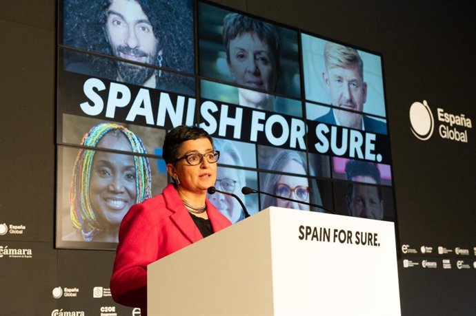 Archivo - La ministra de Asuntos Exteriores, UE y Cooperación, Arancha González Laya, durante la presentación de la campaña 'Spain for Sure'