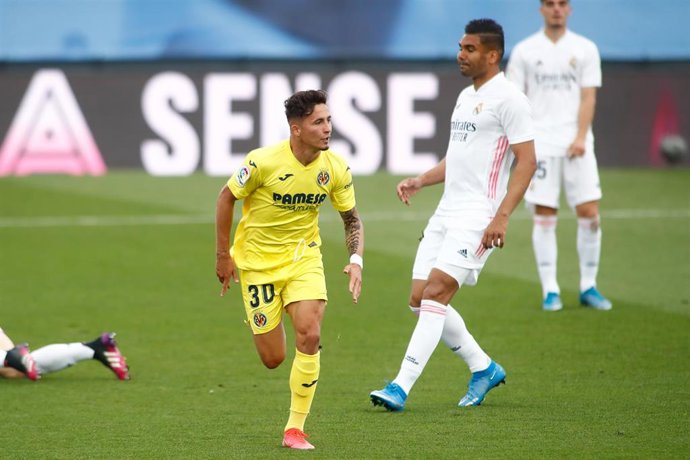 Yeremi Pino celebra su gol en el Real Madrid - Villarreal de LaLiga Santander 2020-2021