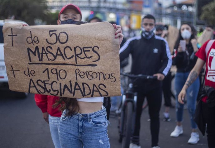 Archivo - Manifestación por los asesinados en Colombia
