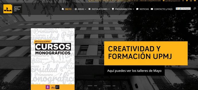 Web de la Universidad Popular Municipal de Jaén.