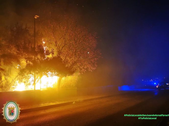 Incendio junto al parque de Valparaíso