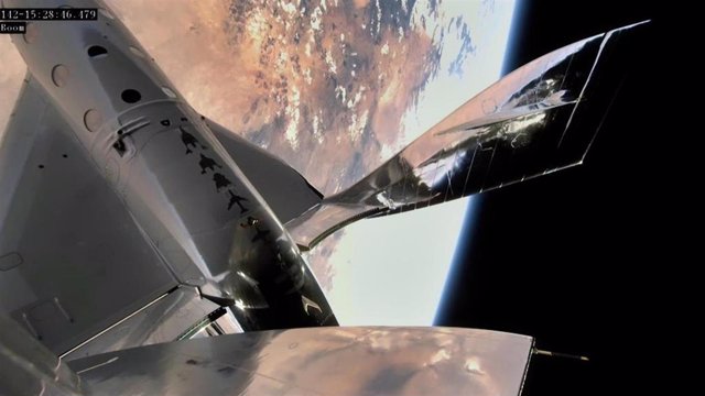 Imagen de la VSS Unity en la que se aprecia la curvatura de la Tierra