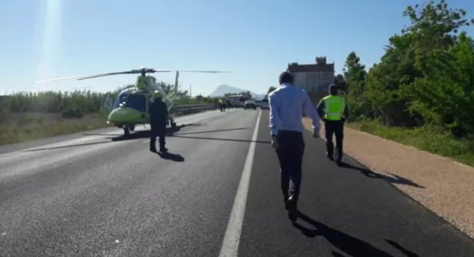 Lugar del accidente en Oliva