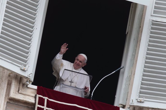23 May 2021, Vatican, Vatican City: Pope Francis delivers the Regina Caeli prayer form the window overlooking St. Peter's Square at the Vatican. Photo: Evandro Inetti/ZUMA Wire/dpa