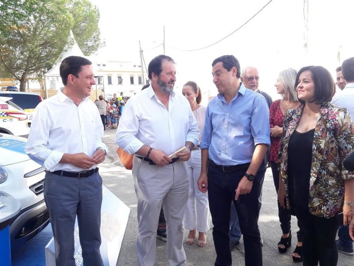 Archivo - Juan de la Rosa, Juan Ávila, Juanma Moreno y Virginia Pérez, en una imagen de archivo