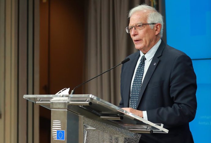 Archivo - HANDOUT - 19 April 2021, Belgium, Brussels: European Union High Representative for Foreign Affairs Josep Borrell speaks during a press conference following the Informal video conference of Foreign Affairs Ministers. Photo: Zucchi Enzo/European