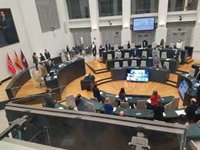 Toda la Corporación guarda un minuto de silencio en el Pleno de Cibeles por los asesinatos machistas