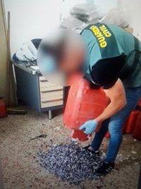 Siete detenidos tras ser sorprendidos desembarcando 800 kilos de hachís en la costa de Granada