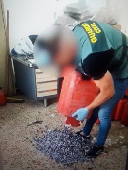 Siete detenidos tras ser sorprendidos desembarcando 800 kilos de hachís en garrafas de gasolina en la costa de Granada