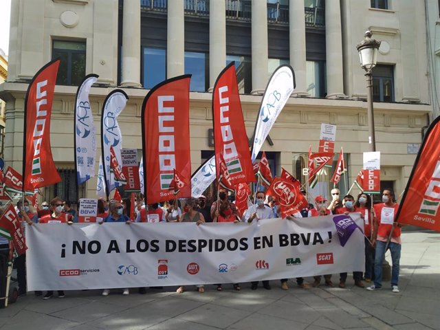 Imagen de archivo de movilizaciones contra los despidos en BBVA.