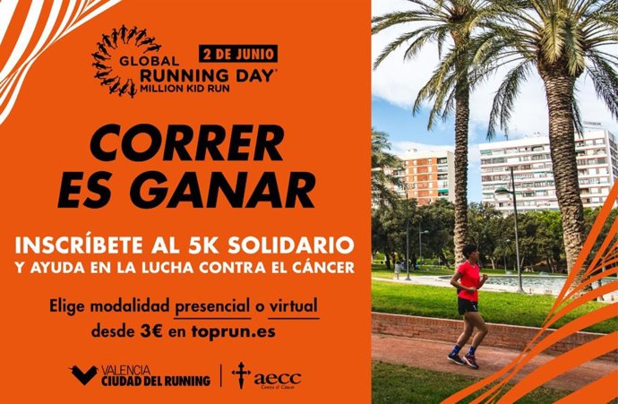 Valencia Ciudad del Running y AECC Valencia  unen fuerzas por un Global Running Day 100% solidario contra el cáncer