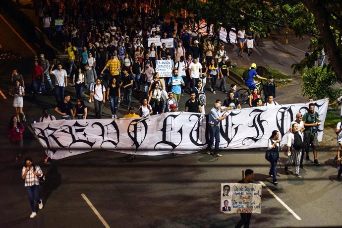 Archivo - Imagen de archivo de protestas en Cali.