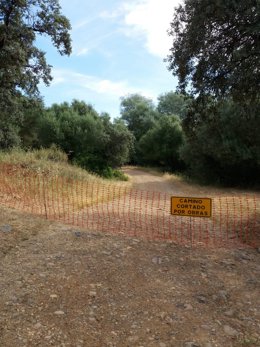 Corte por obras en la Puerta Verde de Córdoba.