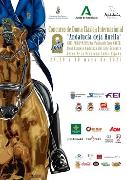 Cartel anunciador del Concurso de Doma Clásica Internacional 'Andalucía deja huella' en la Real Escuela Andaluza del Arte Ecuestre.