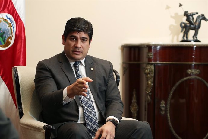 Archivo - El presidente de Costa Rica, Carlos Alvarado