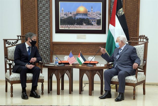Antoy Blinken y Mahmud Abbas, reunidos en Jordania