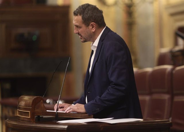 El diputado del PSOE Julio Navalpotro interviene en la tribuna del Congreso.