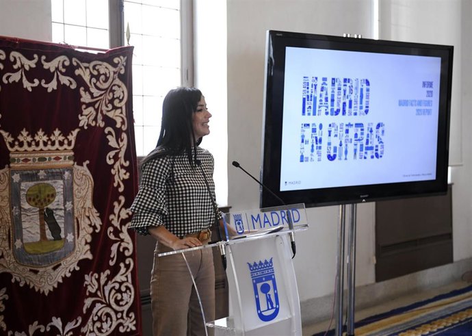 La vicealcaldesa de Madrid, Begoña Villacís, interviene en la presentación de la publicación 'Madrid en Cifras', a 26 de mayo de 2021