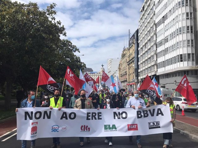 Movilización contra el ERE en BBVA