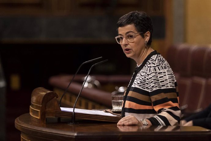 Archivo - La ministra de Asuntos Exteriores, Unión Europea y Cooperación, Arancha González-Laya, en la tribuna del Congreso.