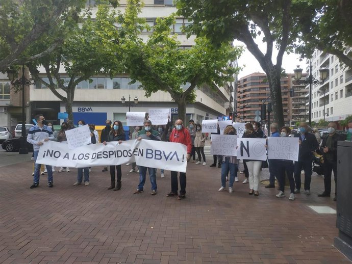 CONCENTRACIÓN EN LOGROÑO DE TRABAJADORES BBVA LA RIOJA