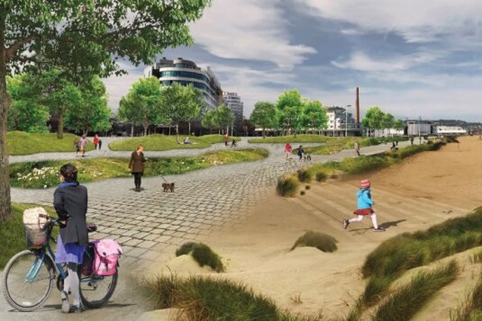 Imagen de uno de los proyectos presentados al concurso para la remodelación del paseo marítimo de Fomento-Poniente
