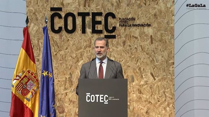 El Rey Felipe VI en el acto de presentación del 'Anuario 2021' de Fundación Cotec